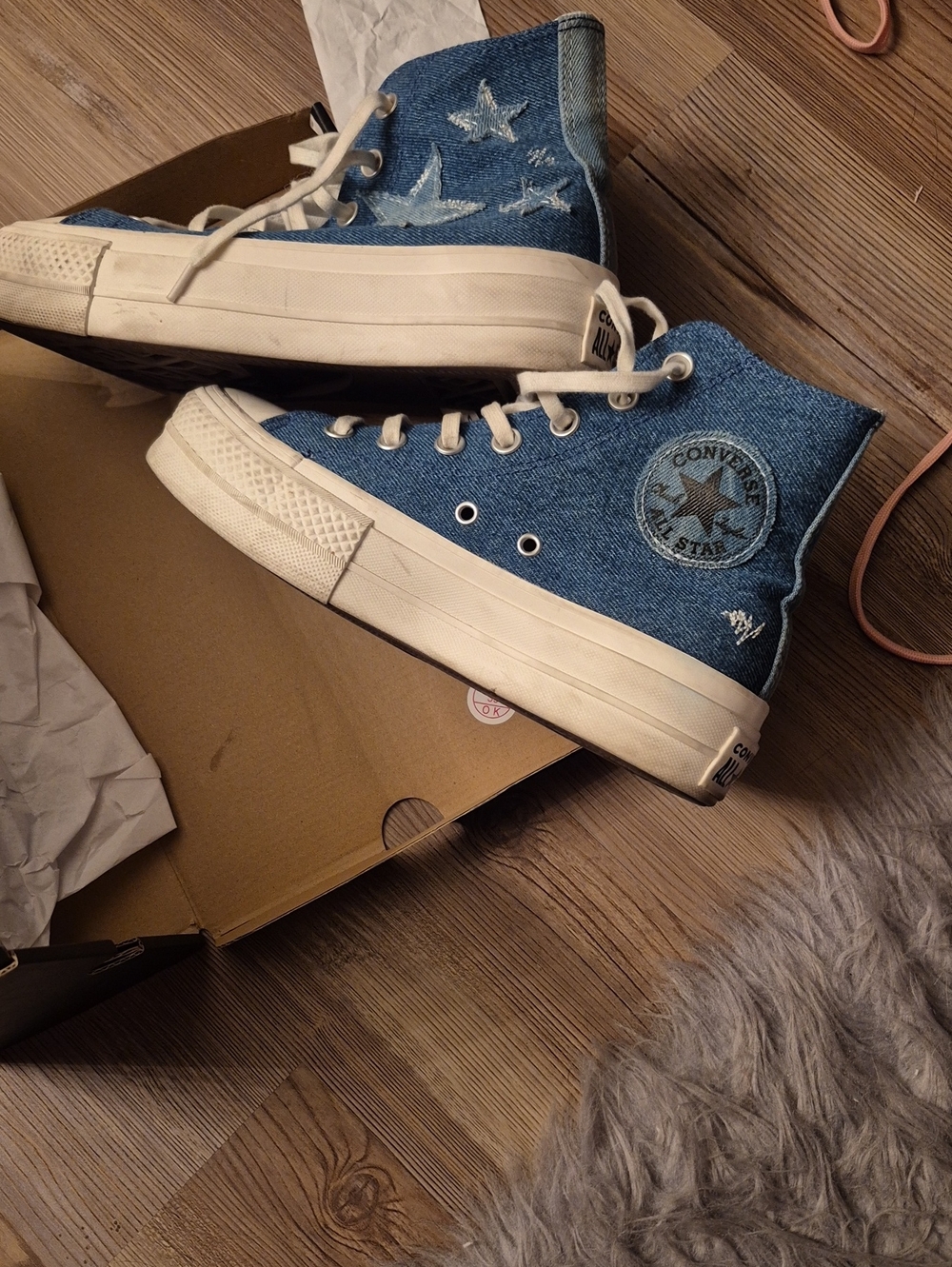Converse Denim Blue High-Top Platform Sneakers